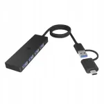 USB-jaotur ICYBOX IB-HUB1424-C3, 4 &uuml;hendust, USB Type-A ja Type-C