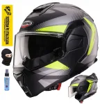 Modulaarne kiiver CABERG JAW FLIP-BACK TRIP Lunar must mati/fluo v&auml;rviga, suurus L, koos PINLOCKiga