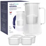 AquaFloow MaxiGlass 3 l klaasist veefilter 5 vahetatava kassettiga