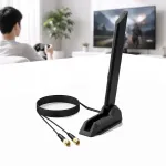 WiFi 6E kolme sagedusega antenn, 9 dBi, RP-SMA pistik, 2 m, magnetiline