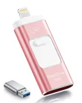 128GB ROSPE UP06 USB-m&auml;lupulk 3-in-1, USB 3.0, MFi, roosa