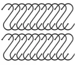 Terases vormitud S-kujulised konksud, mustad, 9 cm, 20 tk