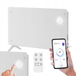 Elektriline klaasist konvektor, valge, 2000 W, termostaat, WiFi, kaugjuhtimispult