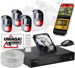 Videovalve komplekt 4x 4K 8MPx POE kaamerad, salvestusseade, heli, liikumistuvastus