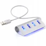 USB jagaja, 4 &uuml;hendust, LED-valgustusega