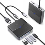 USB-C jagaja ORICO, 6-&uuml;hes, 4K HDMI ja 100W PD-ga