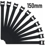 Nailonist korduvkasutatavad Velcro kaablisidemed 150 mm mustad