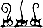 Auto kleebis &bdquo;Three Kittens&ldquo;, 12 x 18 cm, taustata