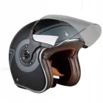 Motojuhi kiiver SMK Retro Jet MA260, hallimust, matt, M suurus (57&ndash;58 cm)