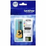 BROTHER LC421XL tindikassetid, 4 tk, v&auml;rvikomplekt (CMYK), DCP-J105DW / J1140DW / DCP-J1010