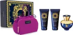 Naiste komplekt Versace Pour Femme Dylan Blue: du&scaron;igeel 100 ml, losjoon 100 ml, EDP 100 ml, kosmeetikakott