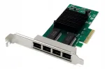 V&otilde;rgukaart Digitus DN-10114 PCI-E, 4x RJ45, Intel I350, 1Gbps