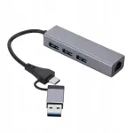 USB-A/C jagaja, 3&times; USB 3.0 ja Etherneti pesa