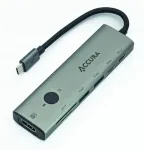 USB-C 7-in-1 adapter Accura, 100W PD, 2x USB 3.0, HDMI 4K, SD/TF kaardilugejaga