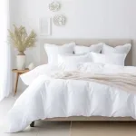 Sat&auml;&auml;nist puuvillane voodipesukomplekt WHITE 603, 140x200 cm, 1 padjap&uuml;&uuml;r 70x80 cm