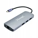 USB-C kuni RJ45 2,5G Ethernet v&otilde;rgukaart 3x USB 3.0 pordiga