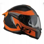Motorratturi kiiver NZI Combi 3 Duo, must/oranž/antratsiit, matt, suurus M