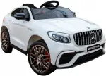 Laste elektriauto MERCEDES BENZ GLC 63S, nahast iste, 4x4, pehmed EVA rehvid