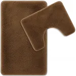 Vannitoa mattide komplekt, libisemiskindel, 2-osaline, pruunid, modernsed