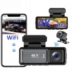 4K Ultra HD videoregistraator GPS, WiFi ja 170&deg; tagakaameraga
