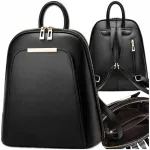 Naiste linna seljakott, must, elegantne, 32 cm