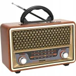 Kaasaskantav retro raadio Bluetoothi, FM, USB, AUX ja puldiga