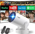 Mini projektor 4K Full HD 1080p 2026, integreeritud Wowlink rakendustega