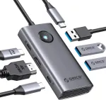 6-&uuml;hes USB-C dokipeatus HDMI 4K, PD 100W, 4&times;USB 3.0