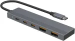 USB-C adapter, 6-in-1 hub: 2x USB-A, 2x USB-C, 10Gbps, PD 100W