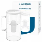 Klaasist veefilter kann Wessper D2 BOROSILICAAT 3 l valge 1 filtriga