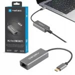 NATEC USB-C 3.1 v&otilde;rgukaart, 1x RJ45, 1 Gb/s, kaabliga