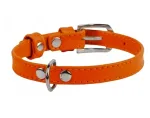 Nahast koera kaelarihm WAUDOG, oranž, 9 mm, 19&ndash;25 cm