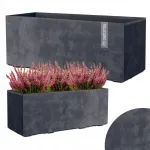 Ristk&uuml;likukujuline lillepott Deroma Concrete Effect 59 cm Millennium Anthracite
