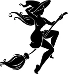 Auto kleebis Witch, 12 x 11,1 cm, taustata