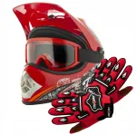 Laste enduro ATV kiiver suurus L koos kinnaste ja prillidega