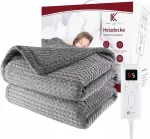Elektriline flanellist tekk LED-ga, hall, 180x130 cm, 9 temperatuuri taset, puldiga juhtimine