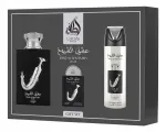 Lattafa Ishq Al Shuyukh Silver parf&uuml;&uuml;mikomplekt 100 ml + 20 ml + deodorant