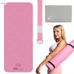 TPE jooga matt, libisemiskindel, suur, 2 plokiga, sangade ja rihmaga
