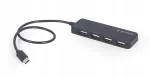 USB-C jagaja Gembird, 4 pesa, must, 30 cm kaabel