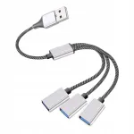 USB jagaja, 3 pesa, &uuml;lekuumenemiskaitsega, sobib s&uuml;learvutile