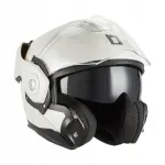 Motorratturi kiiver NOX PREMIUM Flip-Back, valge l&auml;ikiv, suurus L