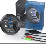Lauale kinnitatav USB hub 3xUSB-A, USB-C ja k&otilde;rvaklappide pesa