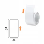 NIIMBOT valged kleepsud, 30x60 mm, 125 tk, sobivad B1, B21/B21 Pro, B3S
