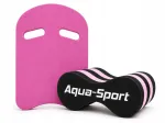 Aqua-Sport ujumistreeningu komplekt ujumislaua ja poidriga, roosa