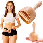 Puidust keha- ja jalarull, tselluliidivastane massager