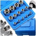 Torx mutriv&otilde;tmete komplekt Torx E4&ndash;E24, E-Torx, 1/4, 3/8, 1/2