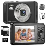 Digitaalne fotokaamera 64MP FHD 1080P makro funktsiooniga 16x suum 32GB kaart 2 akut