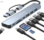 USB C jagaja 8-in-2 SD ja TF kaardi lugejaga Oliveria