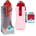 Dafi Soft veepudel, punane, 0,3 l, koos 4 filtriga
