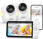 2 kaameraga 4MP 5,5" LCD beebimonitor WiFi 2,4/5GHz, 360&deg;, 4000mAh, PTZ
